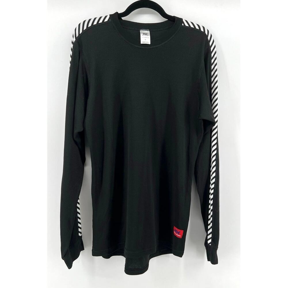 Helly Hansen Crewneck Long Sleeve Base Layer Women's Size XL Black White